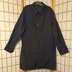 Allegry Milano black men’s rain jacket, trench coat, lightweight nylon, size XL